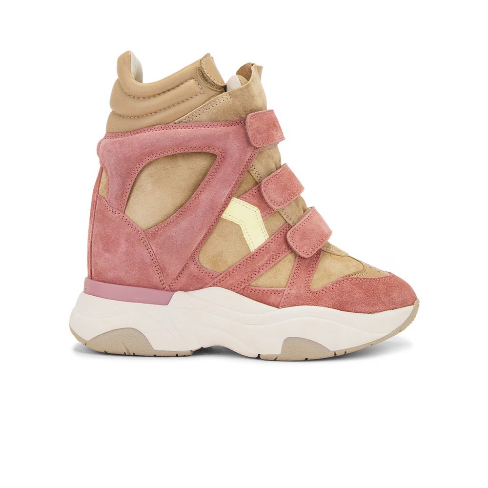 BNIB ISABEL MARANT Balskee Sneaker Wedge Light Beige & Pink SIZE EU 39 US 8/8.5